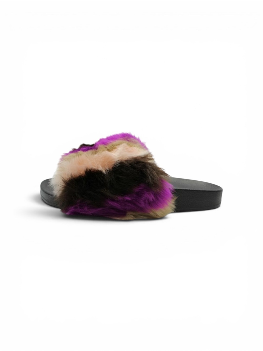 H2K Faux Fur Slide Sandals - Multicolor/Purple/Pink/Cream/Brown - Picture 6 of 9
